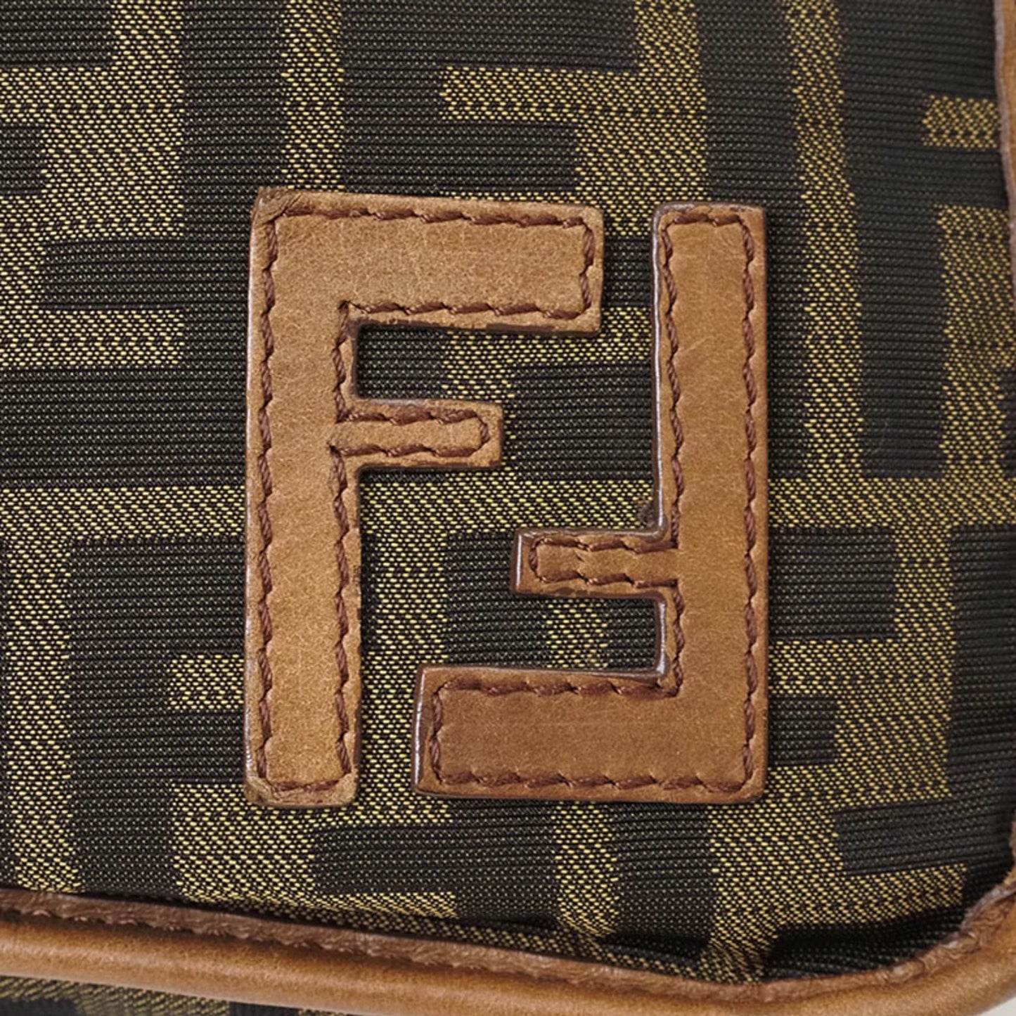 Fendi Zucca, Brown, Canvas, shoulder