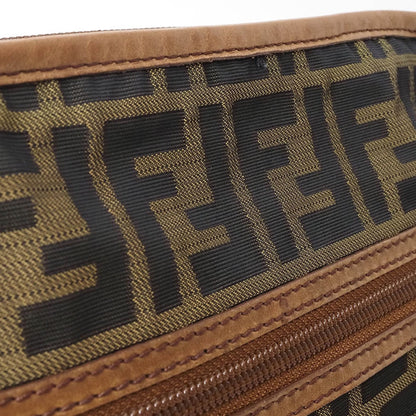 Fendi Zucca, Brown, Canvas, shoulder