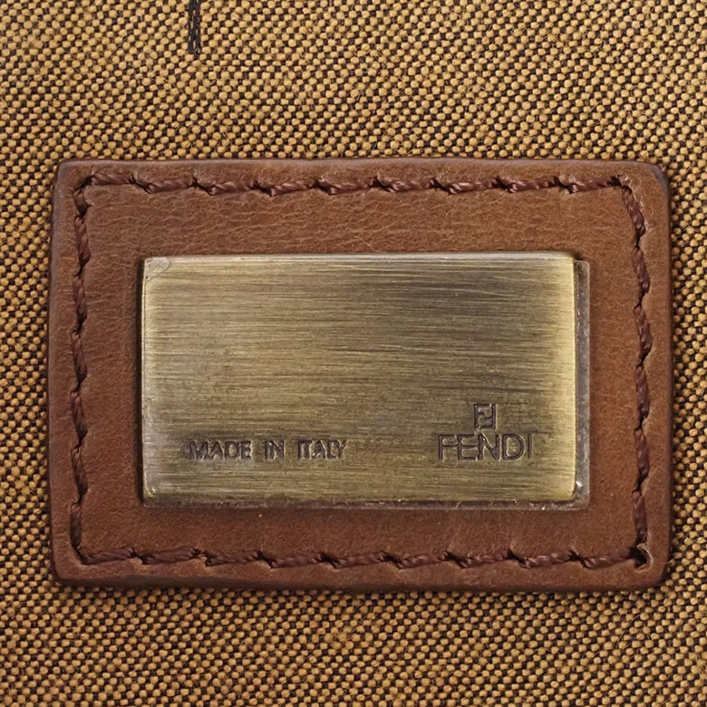 Fendi Zucca, Brown, Canvas, shoulder
