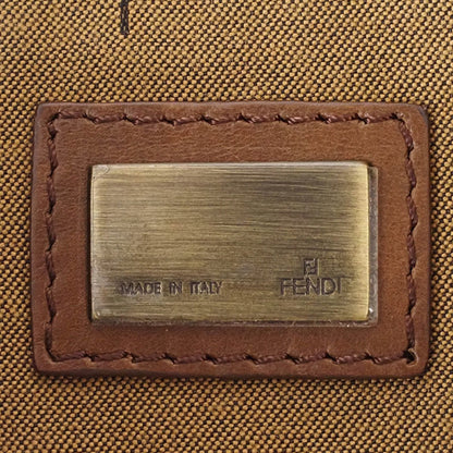 Fendi Zucca, Brown, Canvas, shoulder