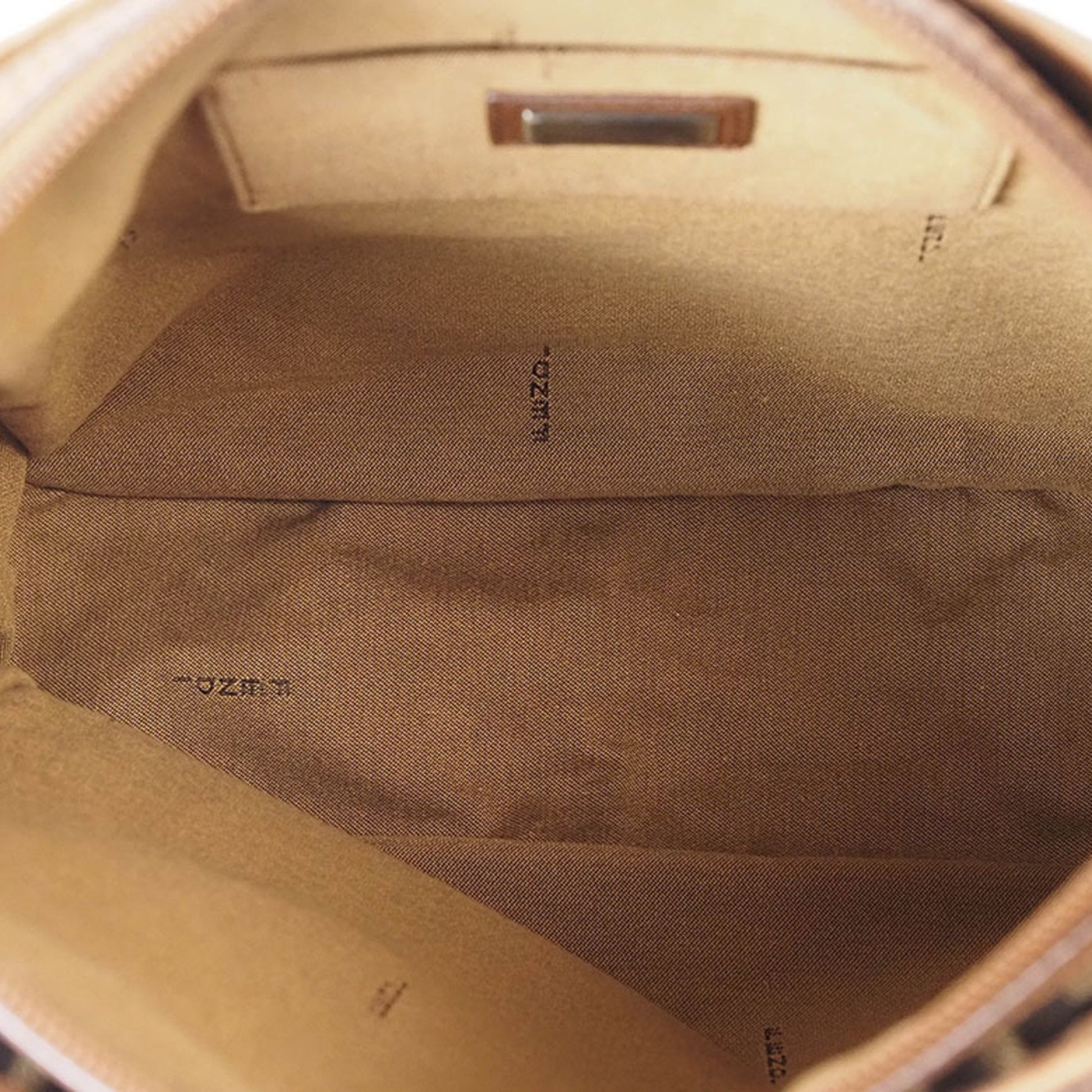 Fendi Zucca, Brown, Canvas, shoulder