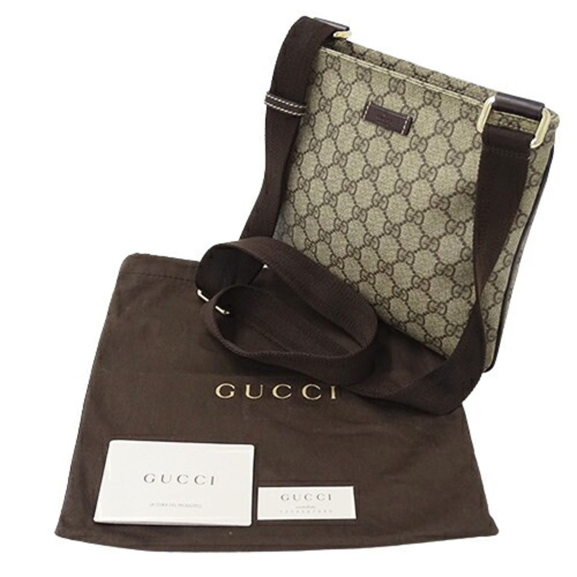 Gucci GG Supreme, Beige, Canvas, shoulder