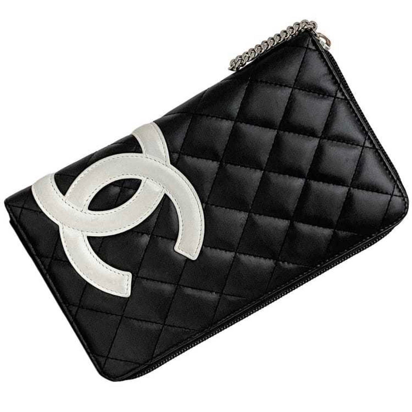 Chanel Cambon line, Black, Leather, wallet