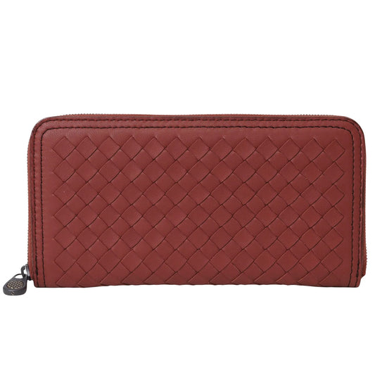 Bottega Veneta Intrecciato, Red, Leather, wallet