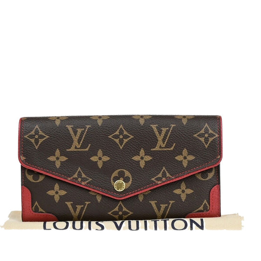 Louis Vuitton Sarah, Brown, Canvas, wallet