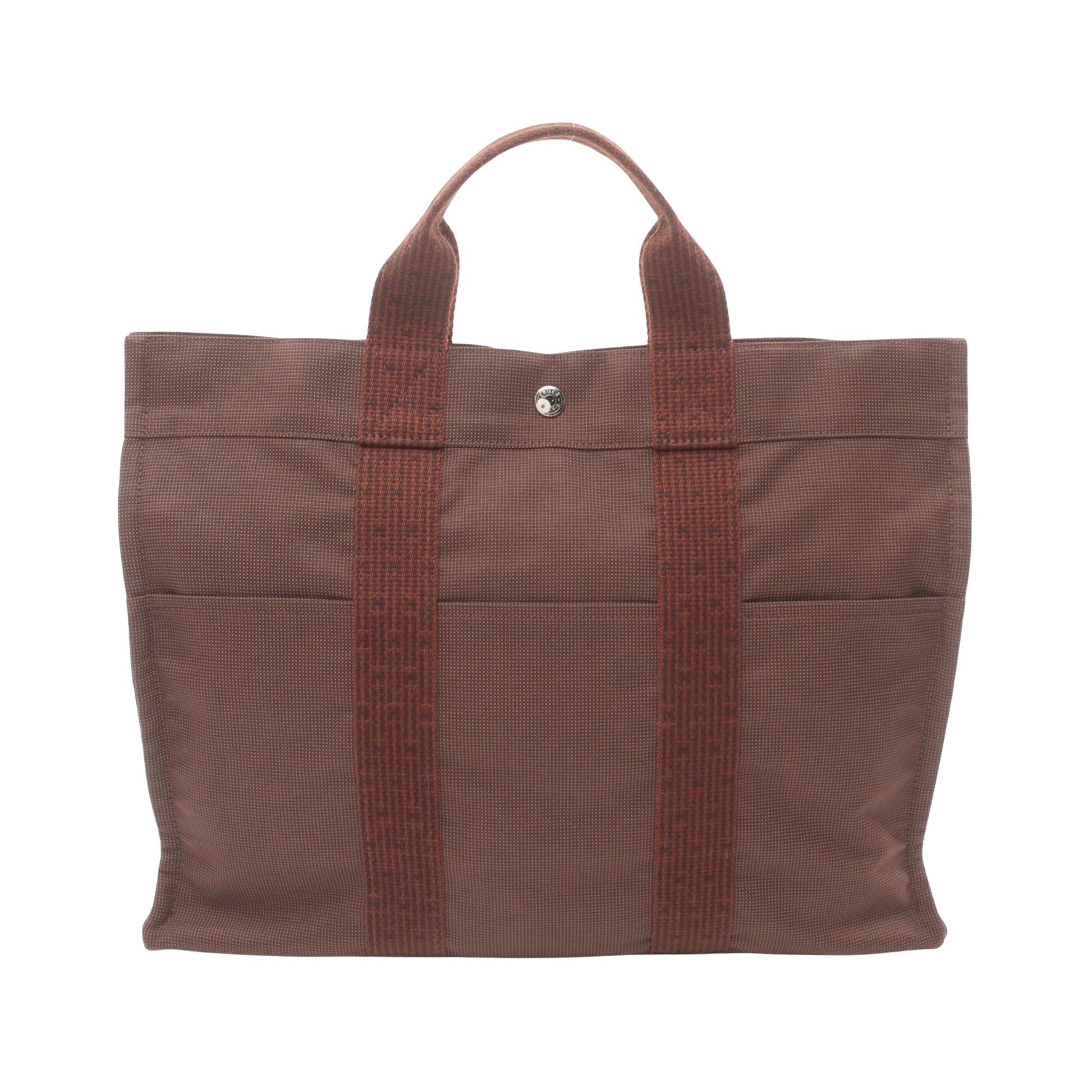 Hermès Herline, Brown, Canvas, tote