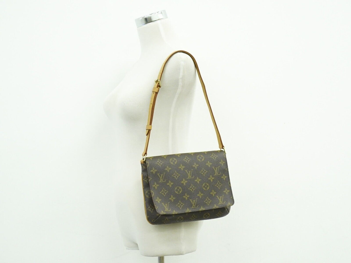 Louis Vuitton Musette Tango, Brown, Canvas, shoulder