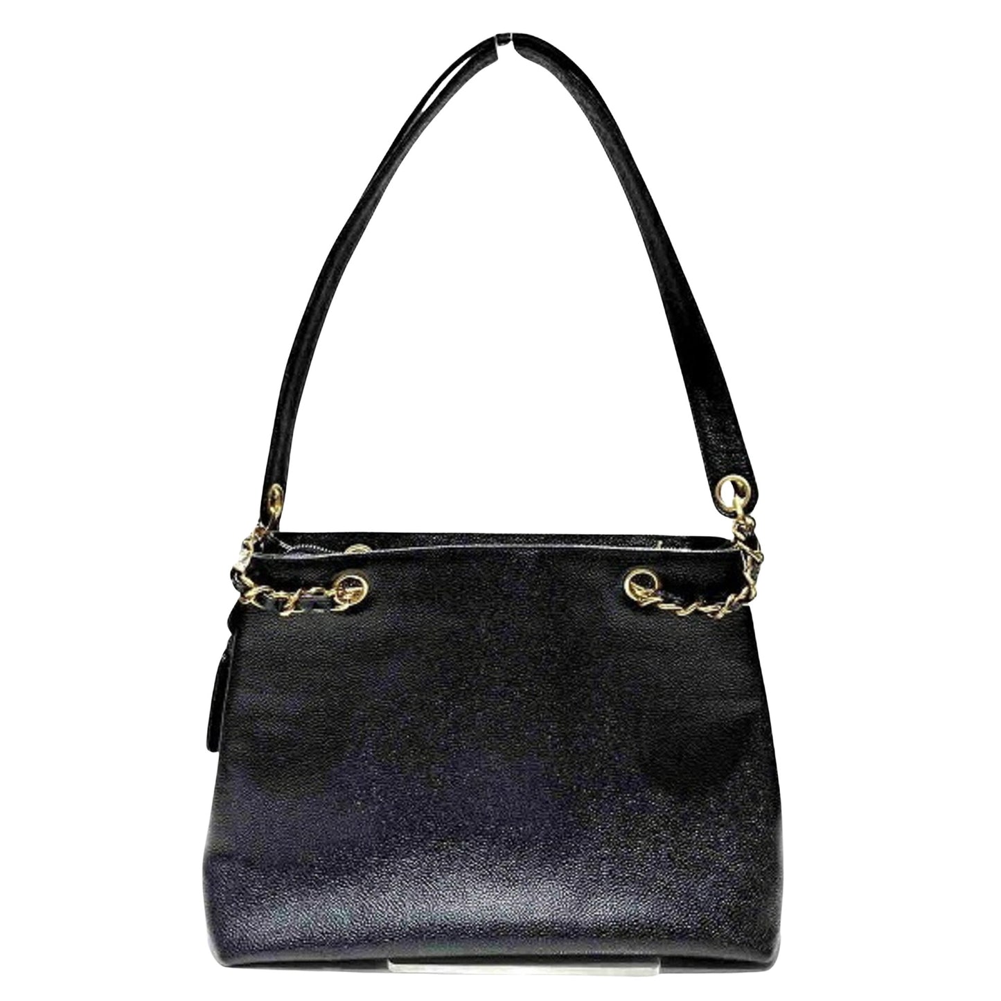 Chanel Coco Mark, Black, Leather, shoulder