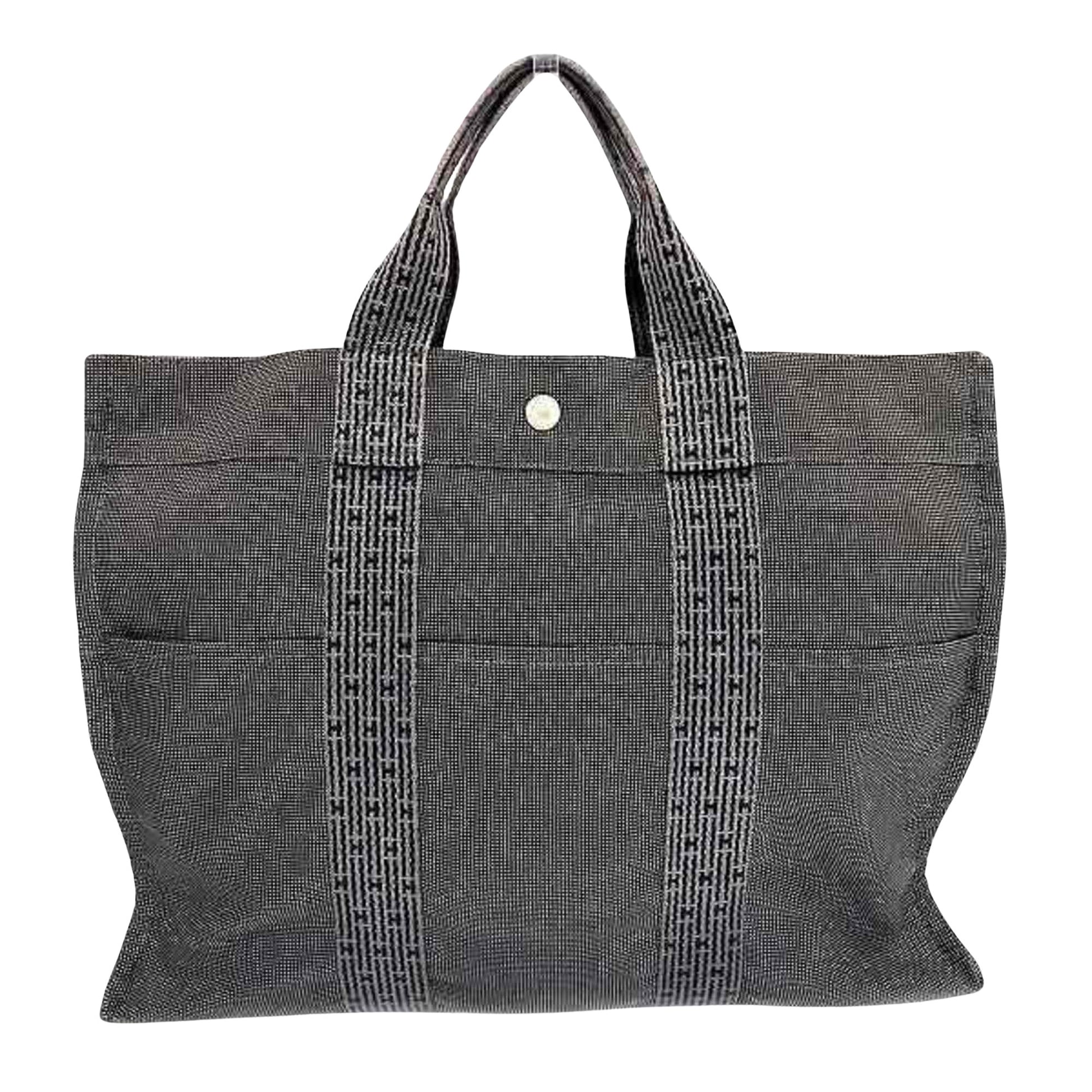 Hermès Herline, Grey, Canvas, tote