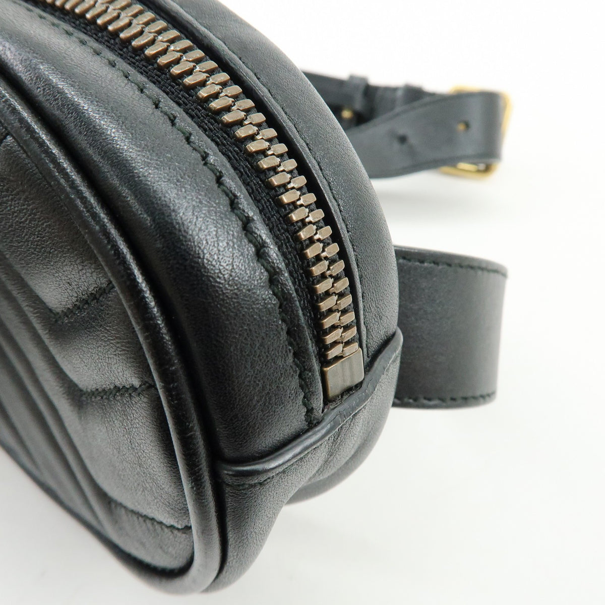 Gucci GG Marmont Belt Matelasse Leather, Black, Leather, Handbag
