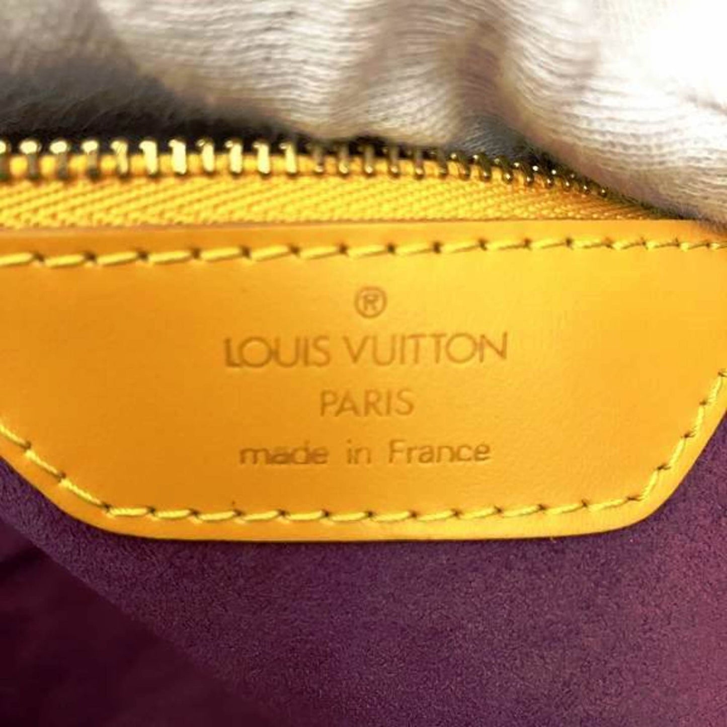 Louis Vuitton Alma, Yellow, Leather, handbag