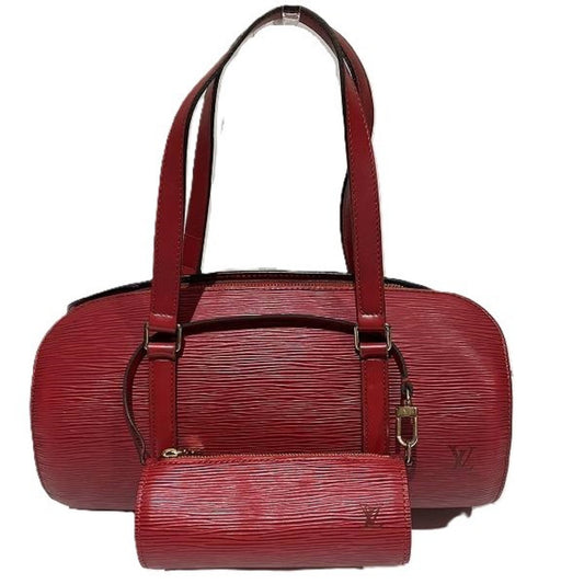 Louis Vuitton Soufflot, Red, Leather, handbag