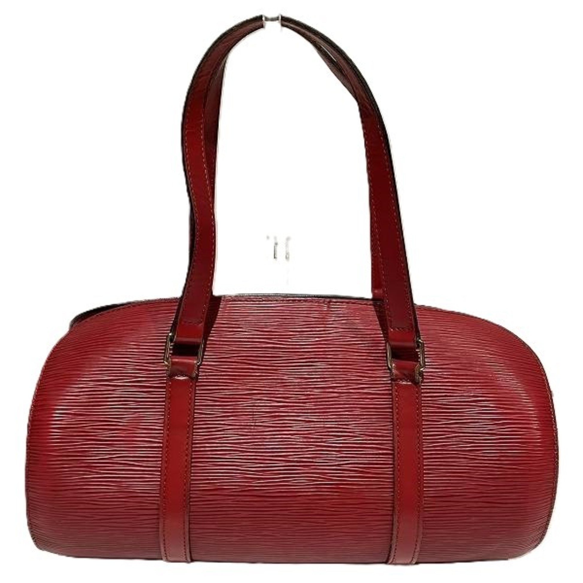 Louis Vuitton Soufflot, Red, Leather, handbag