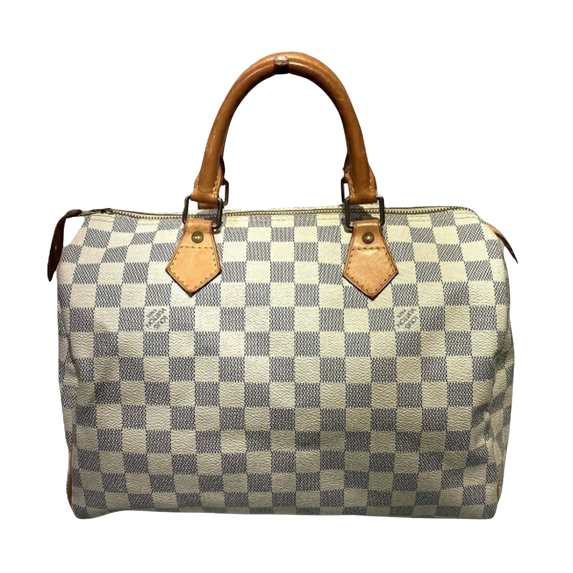 Louis Vuitton Speedy 30, White, Canvas, handbag