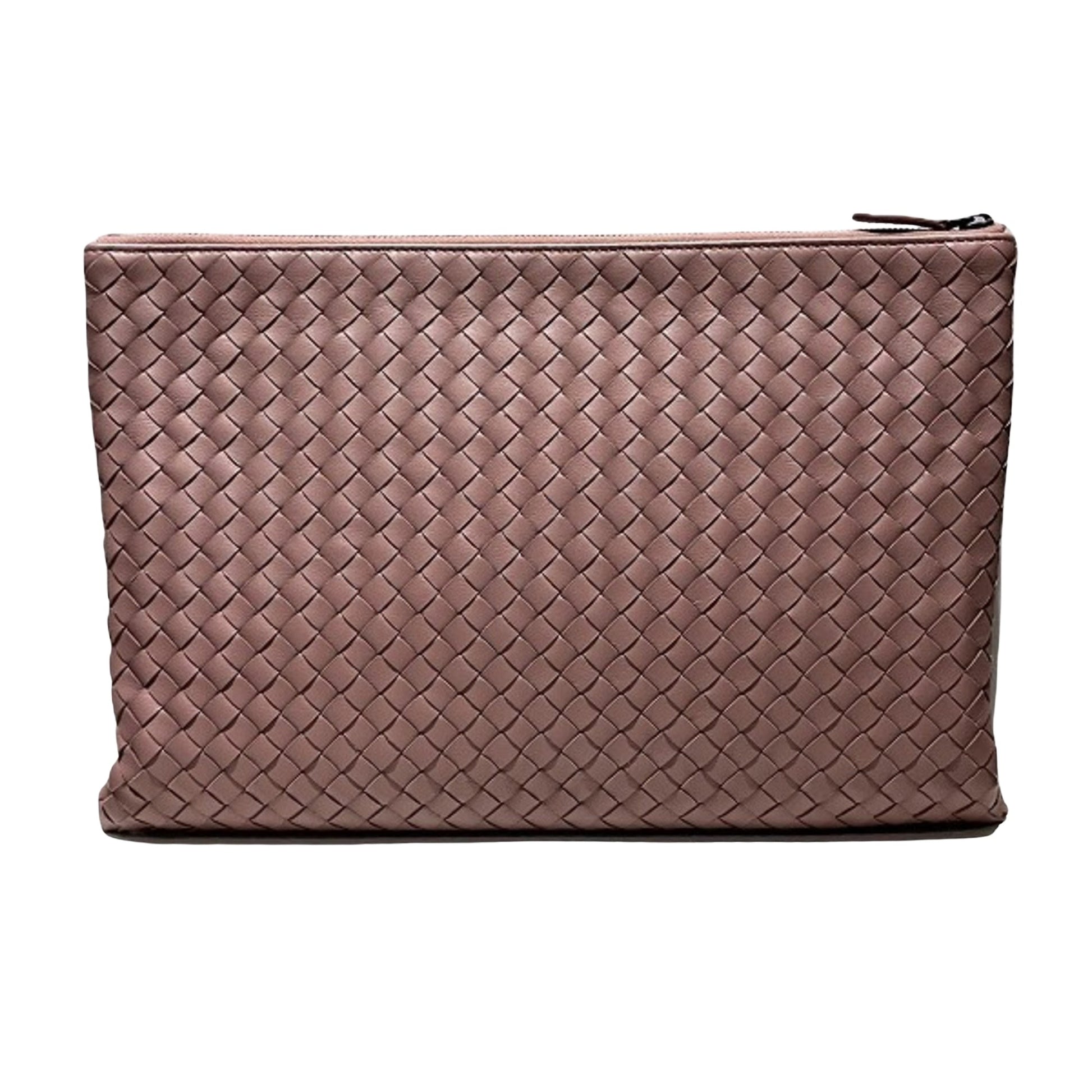 Bottega Veneta Intrecciato, Pink, Leather, clutch