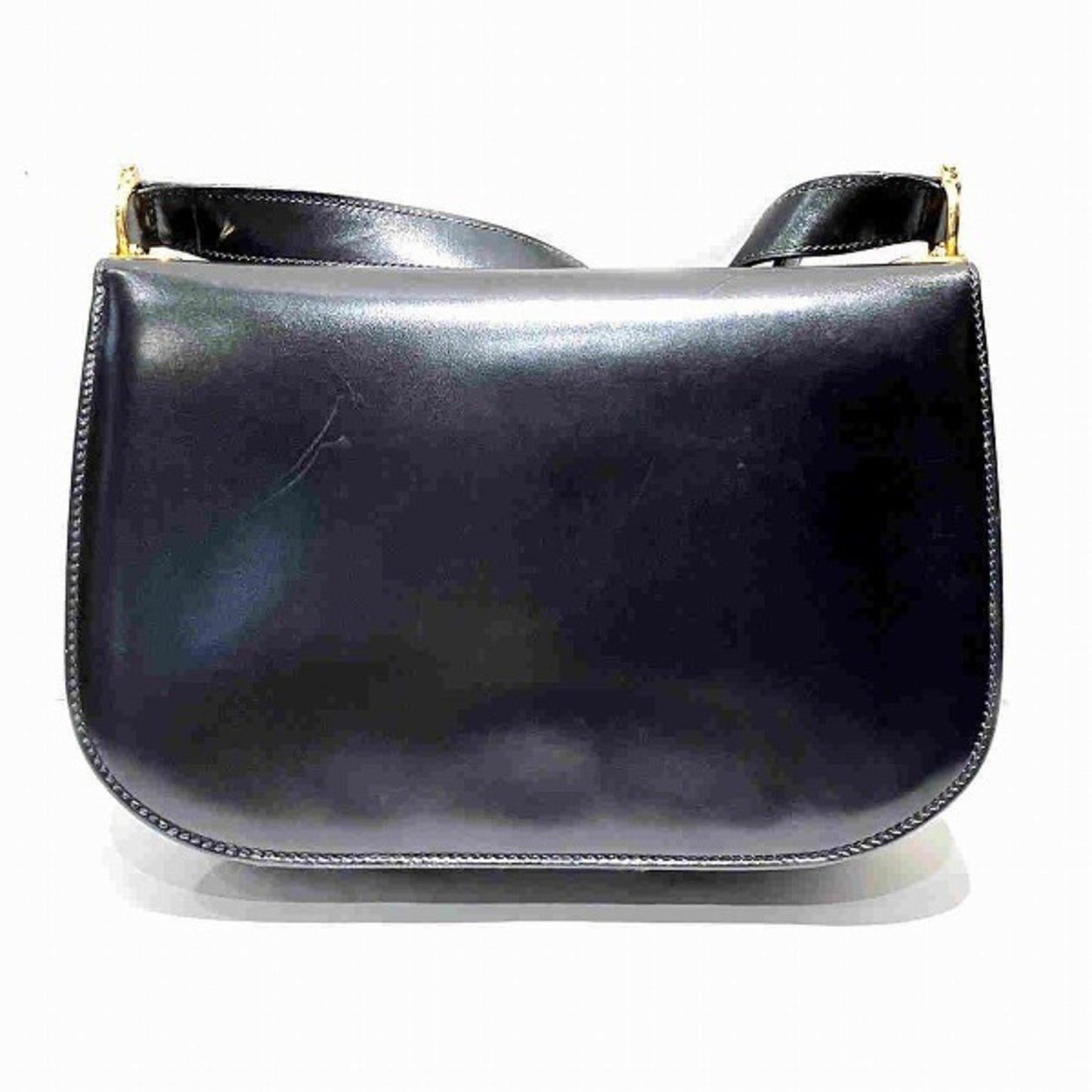 Céline Triomphe, Black, Leather, shoulder