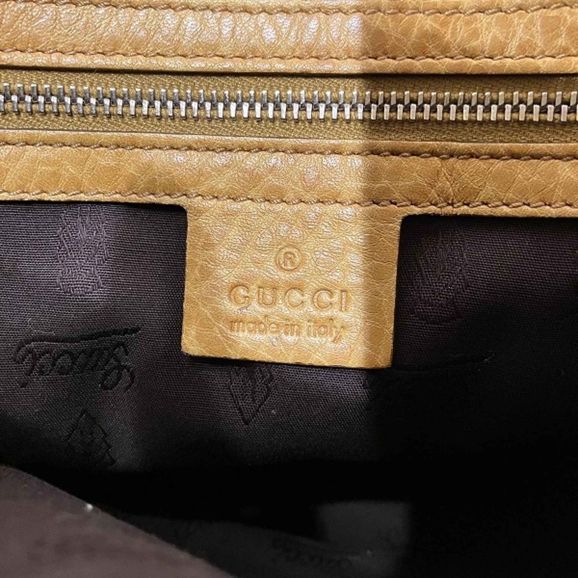 Gucci Bamboo, Beige, Canvas, tote