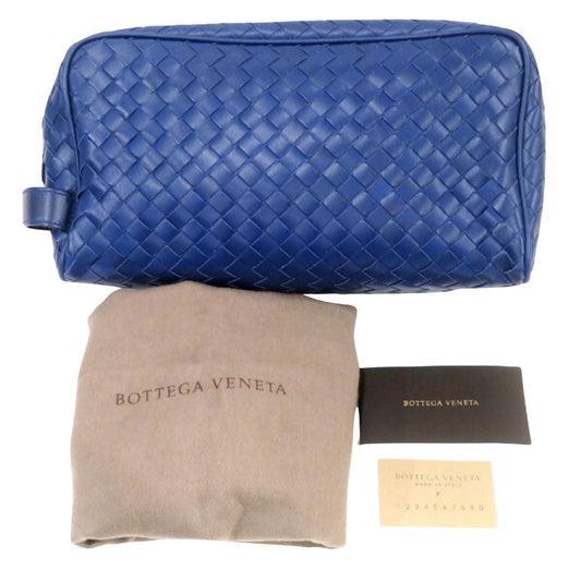 Bottega Veneta Intrecciato, Blue, Leather, clutch