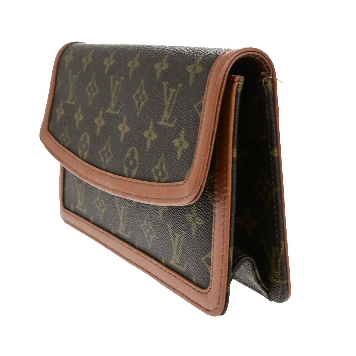 Louis Vuitton Pochette Dame, Brown, Canvas, clutch