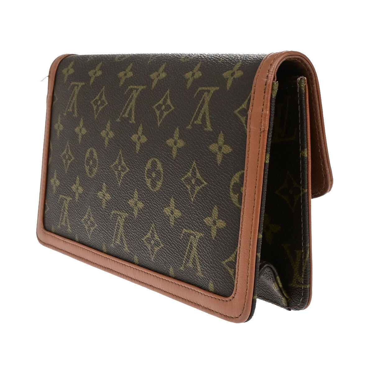 Louis Vuitton Pochette Dame, Brown, Canvas, clutch