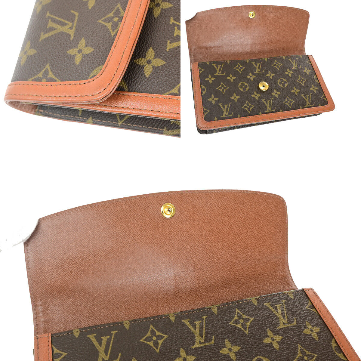 Louis Vuitton Pochette Dame, Brown, Canvas, clutch