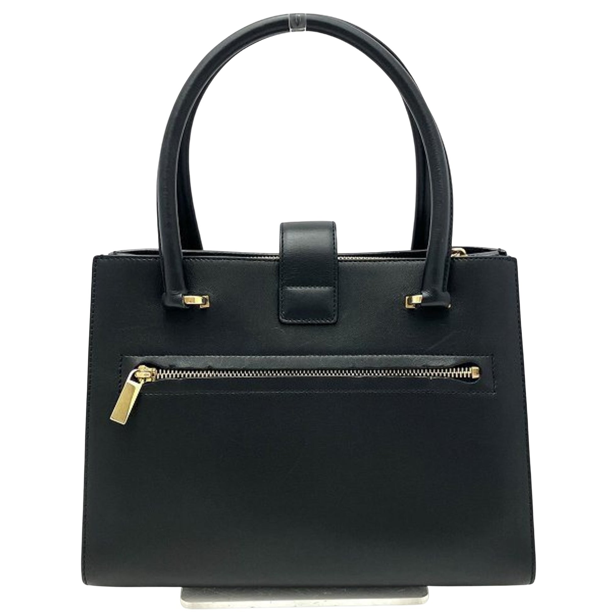 Salvatore Ferragamo Gancini, Black, Leather, handbag