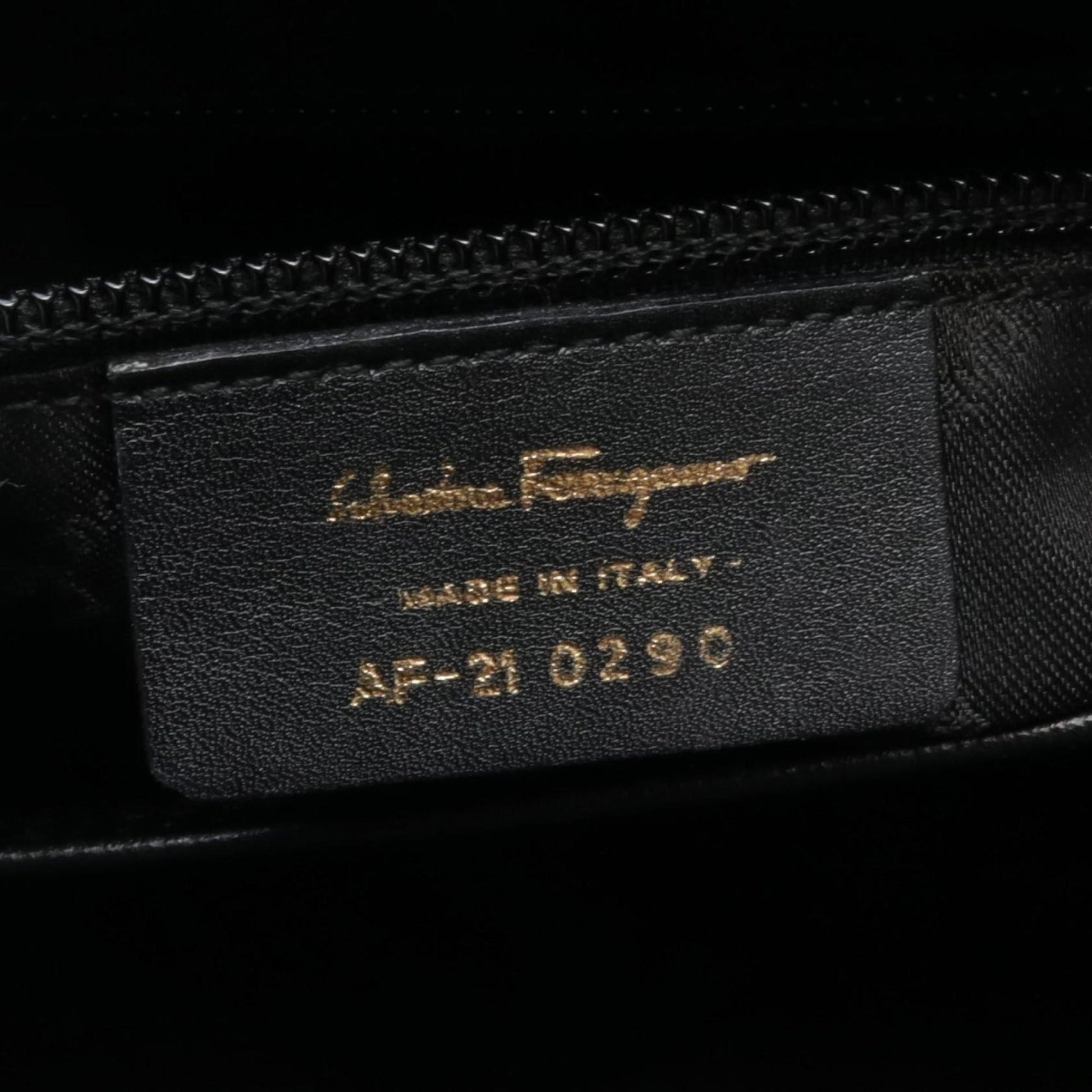 Salvatore Ferragamo Gancini, Black, Leather, handbag