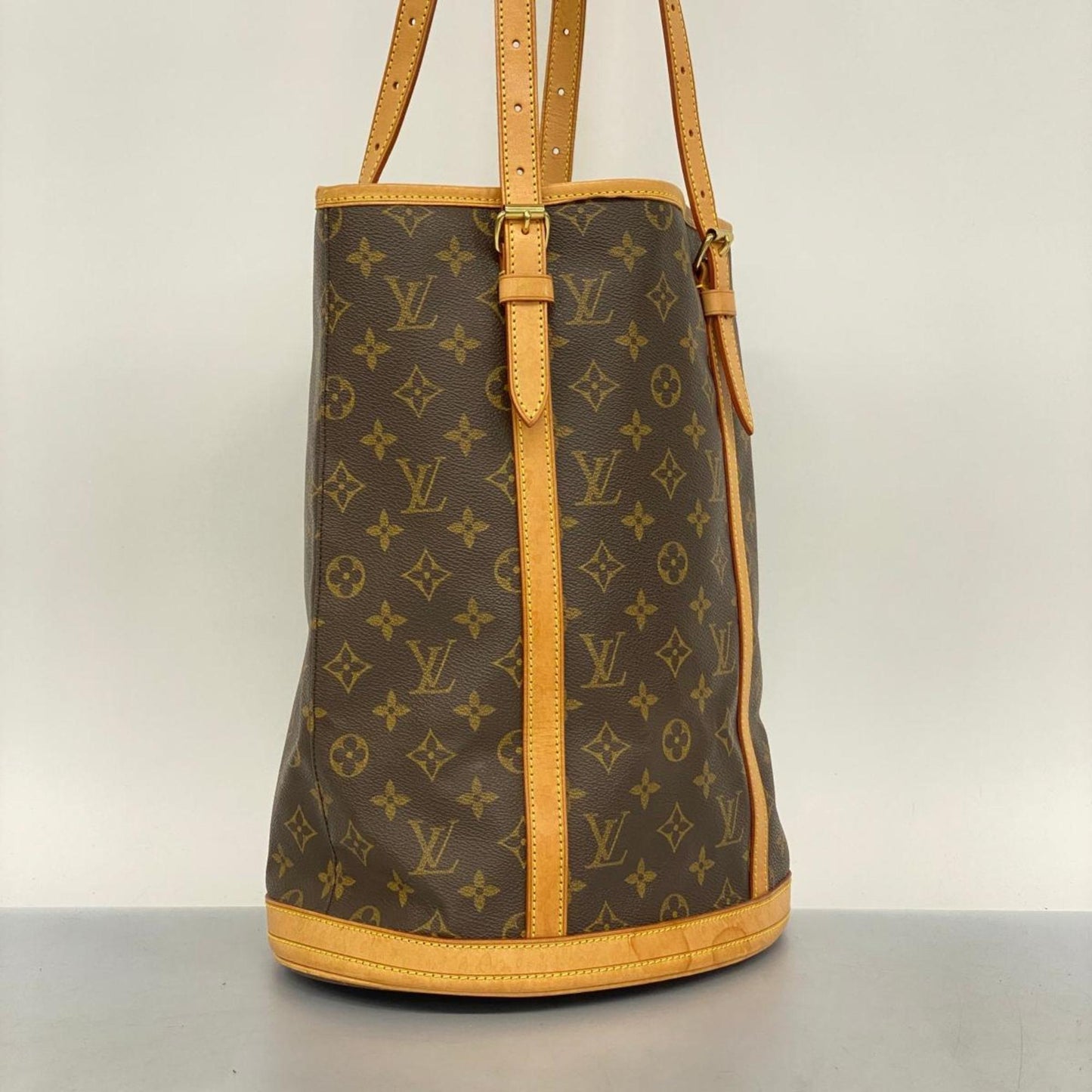 Louis Vuitton Bucket GM, Brown, Canvas, tote