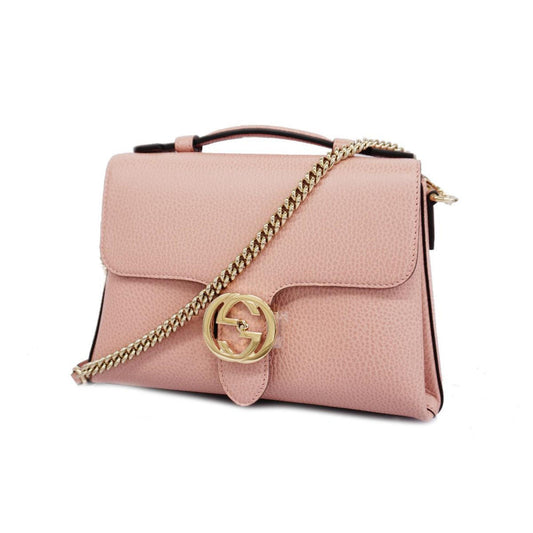 Gucci Interlocking, Pink, Leather, shoulder