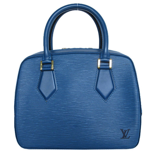 Louis Vuitton Sablon, Blue, Leather, handbag