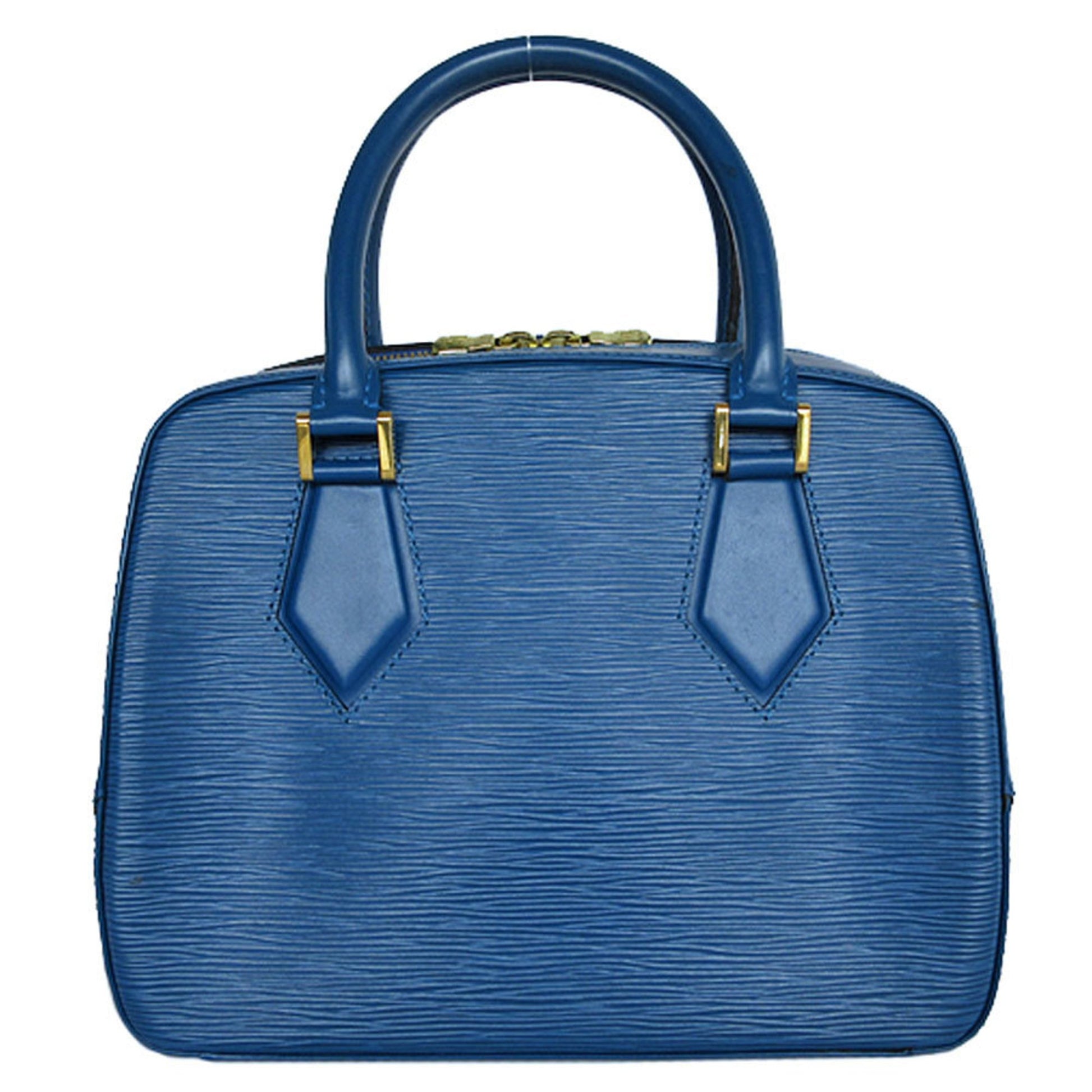 Louis Vuitton Sablon, Blue, Leather, handbag