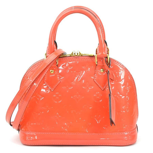 Louis Vuitton Alma Handbag Monogram Vernis, ORANGE, PATENT_LEATHER, Handbag