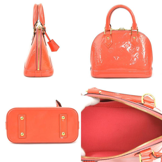 Louis Vuitton Alma Handbag Monogram Vernis, ORANGE, PATENT_LEATHER, Handbag