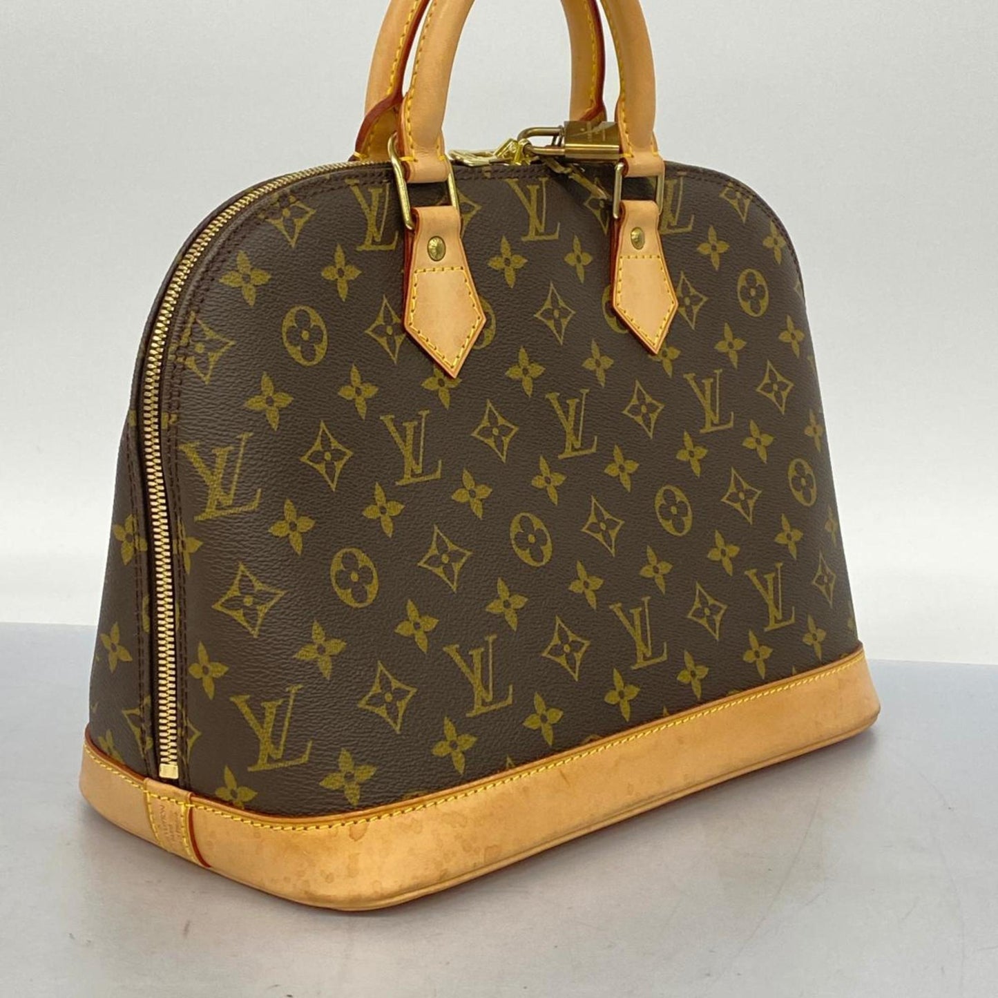 Louis Vuitton Alma, Brown, Canvas, handbag