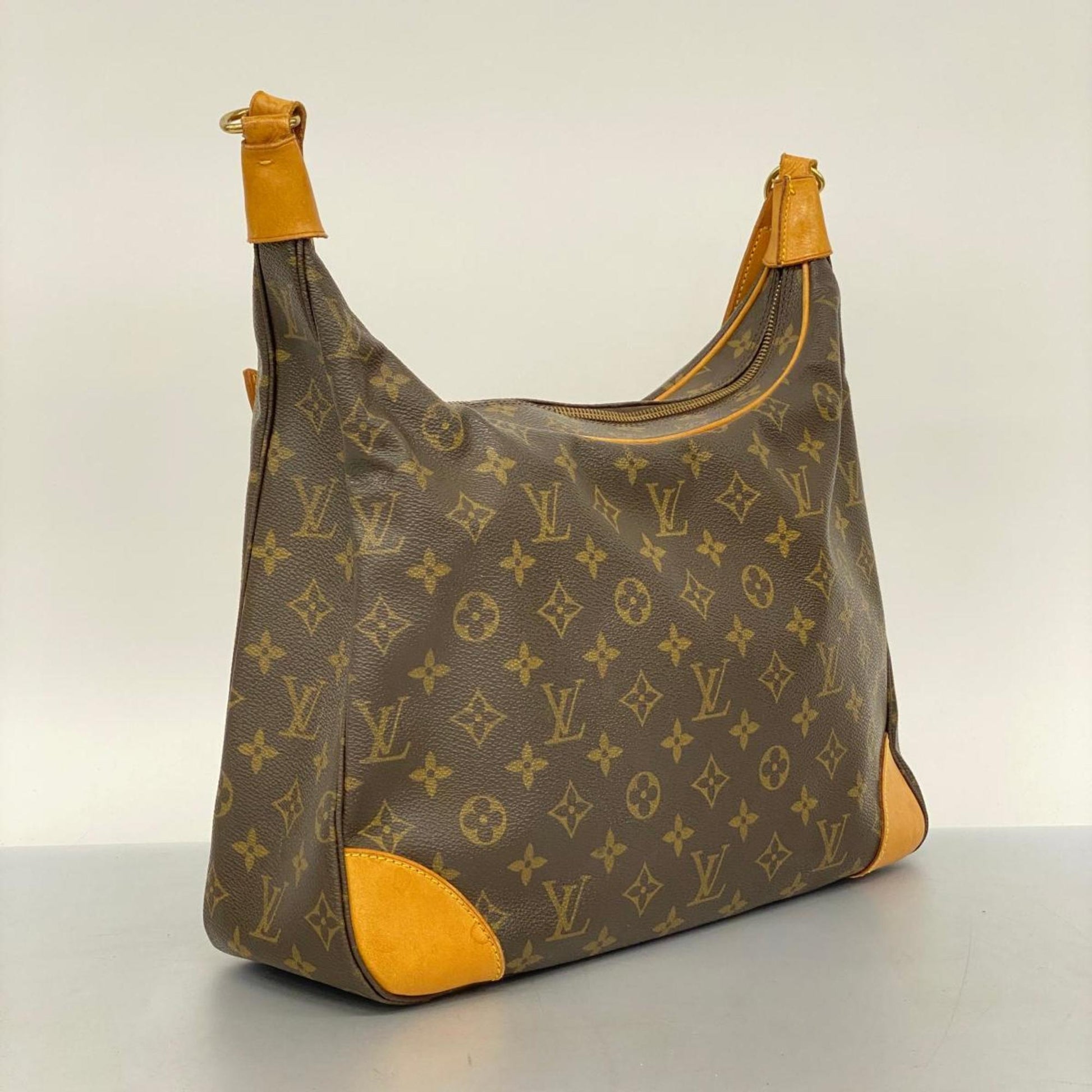 Louis Vuitton Boulogne, Brown, Canvas, shoulder