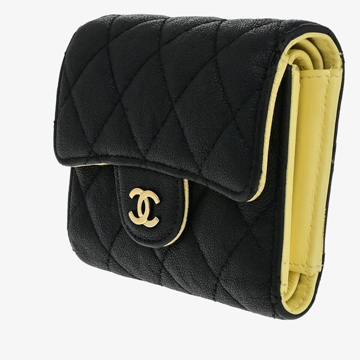 Chanel Matelassé, Black, Leather, wallet