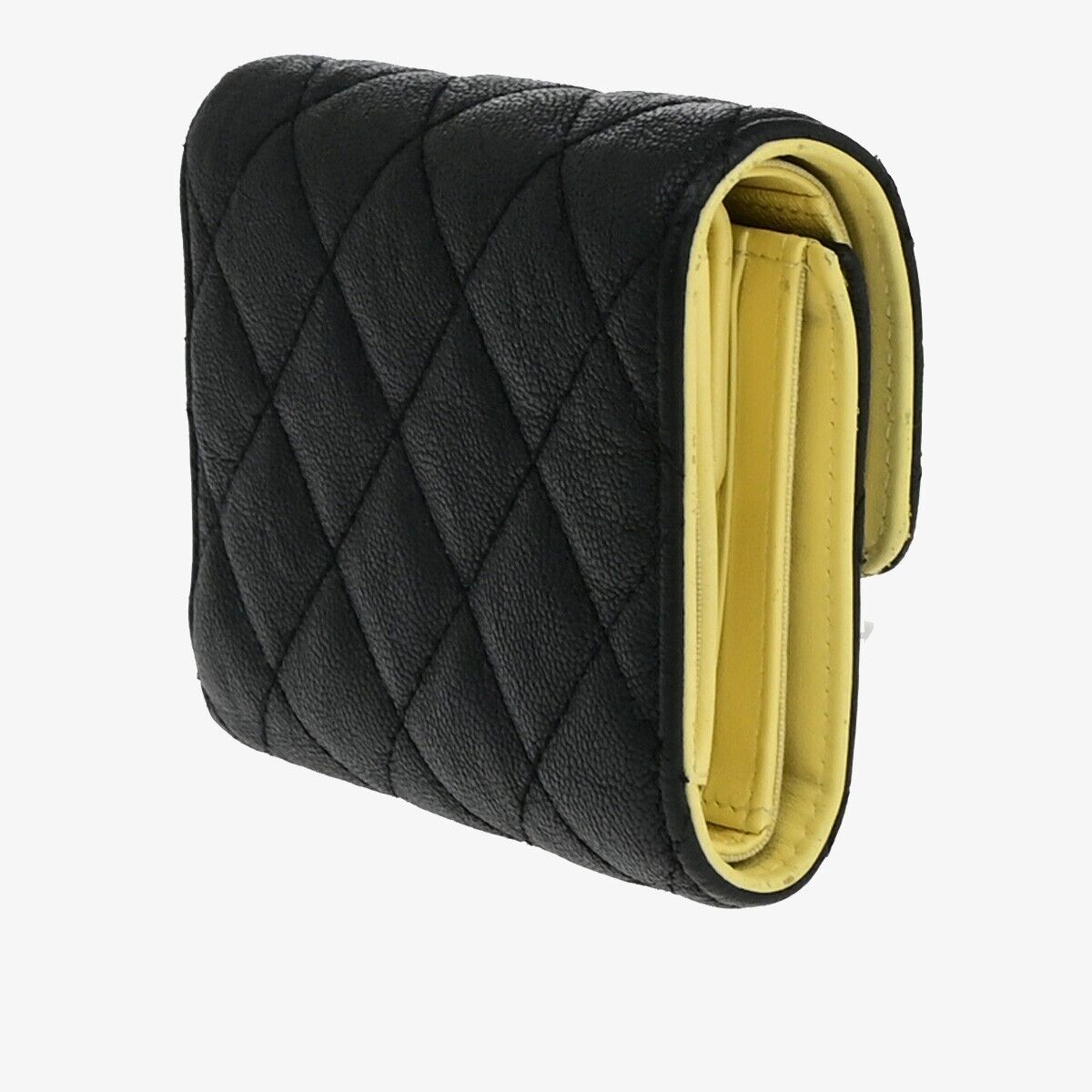 Chanel Matelassé, Black, Leather, wallet