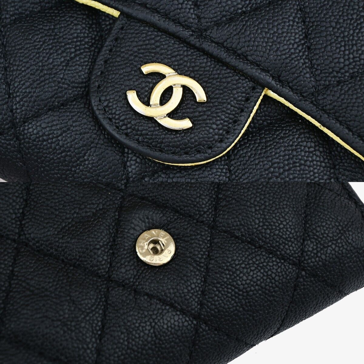 Chanel Matelassé, Black, Leather, wallet