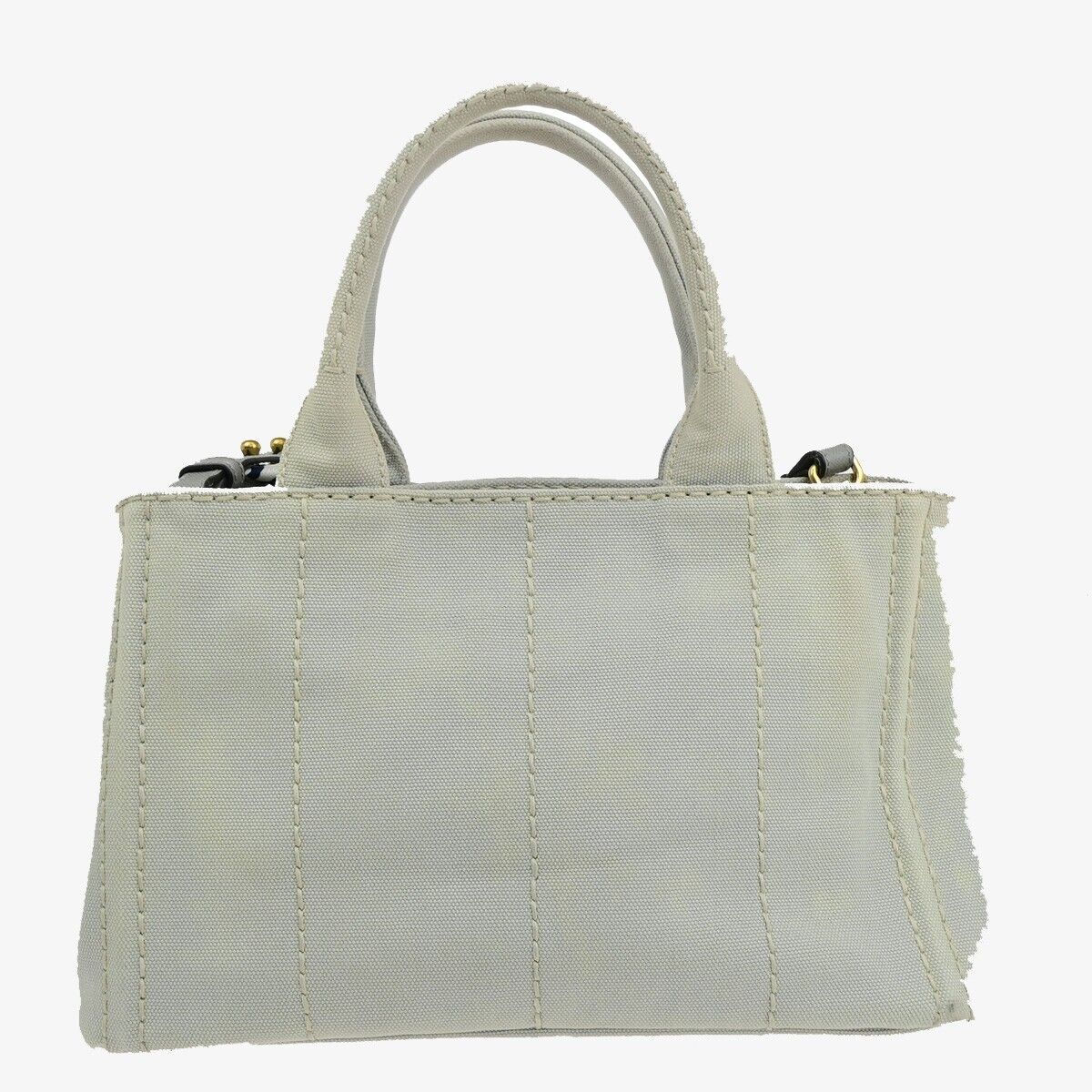 Prada Canapa, Grey, Canvas, handbag