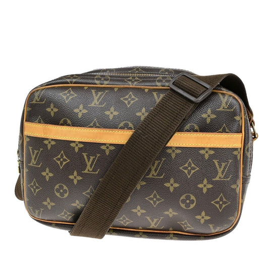 Louis Vuitton Reporter pm, Brown, Canvas, shoulder