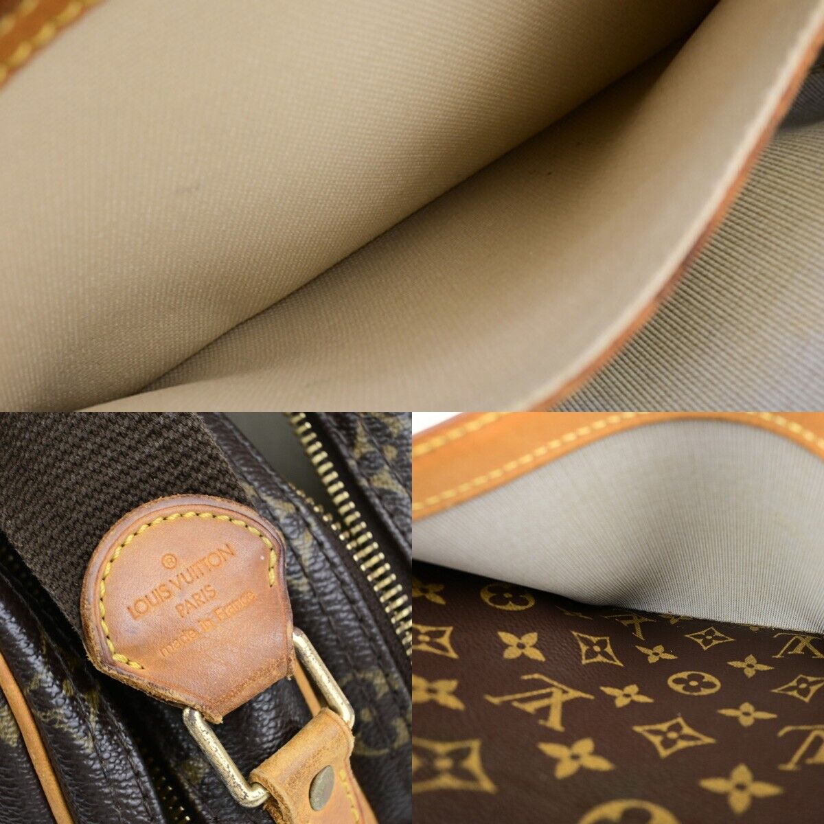 Louis Vuitton Reporter pm, Brown, Canvas, shoulder