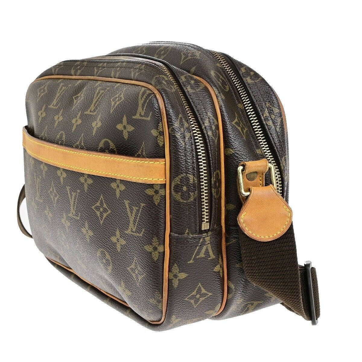 Louis Vuitton Reporter pm, Brown, Canvas, shoulder