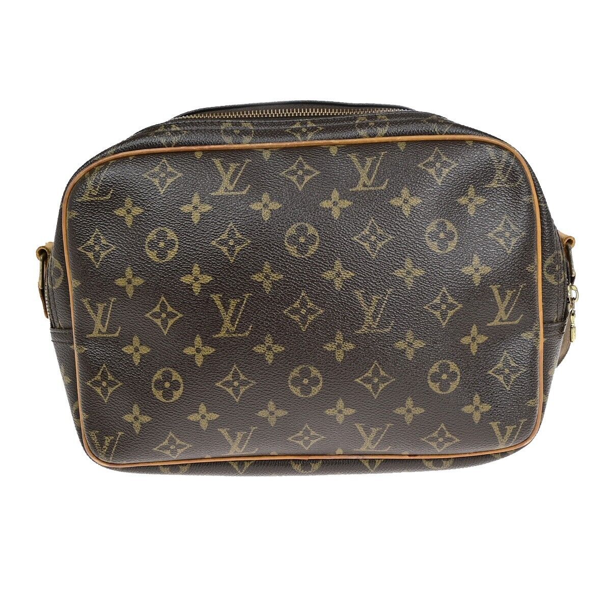 Louis Vuitton Reporter pm, Brown, Canvas, shoulder