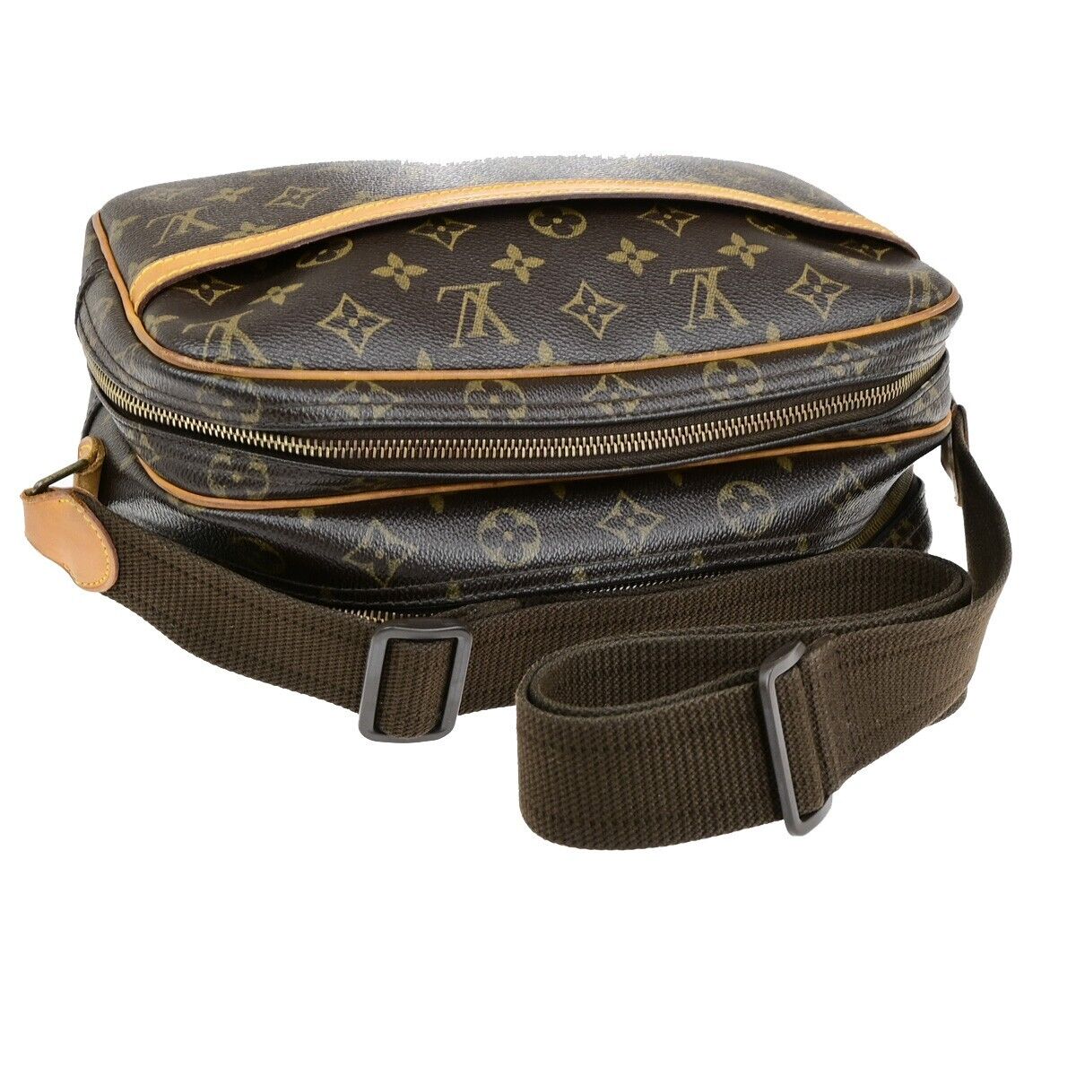 Louis Vuitton Reporter pm, Brown, Canvas, shoulder