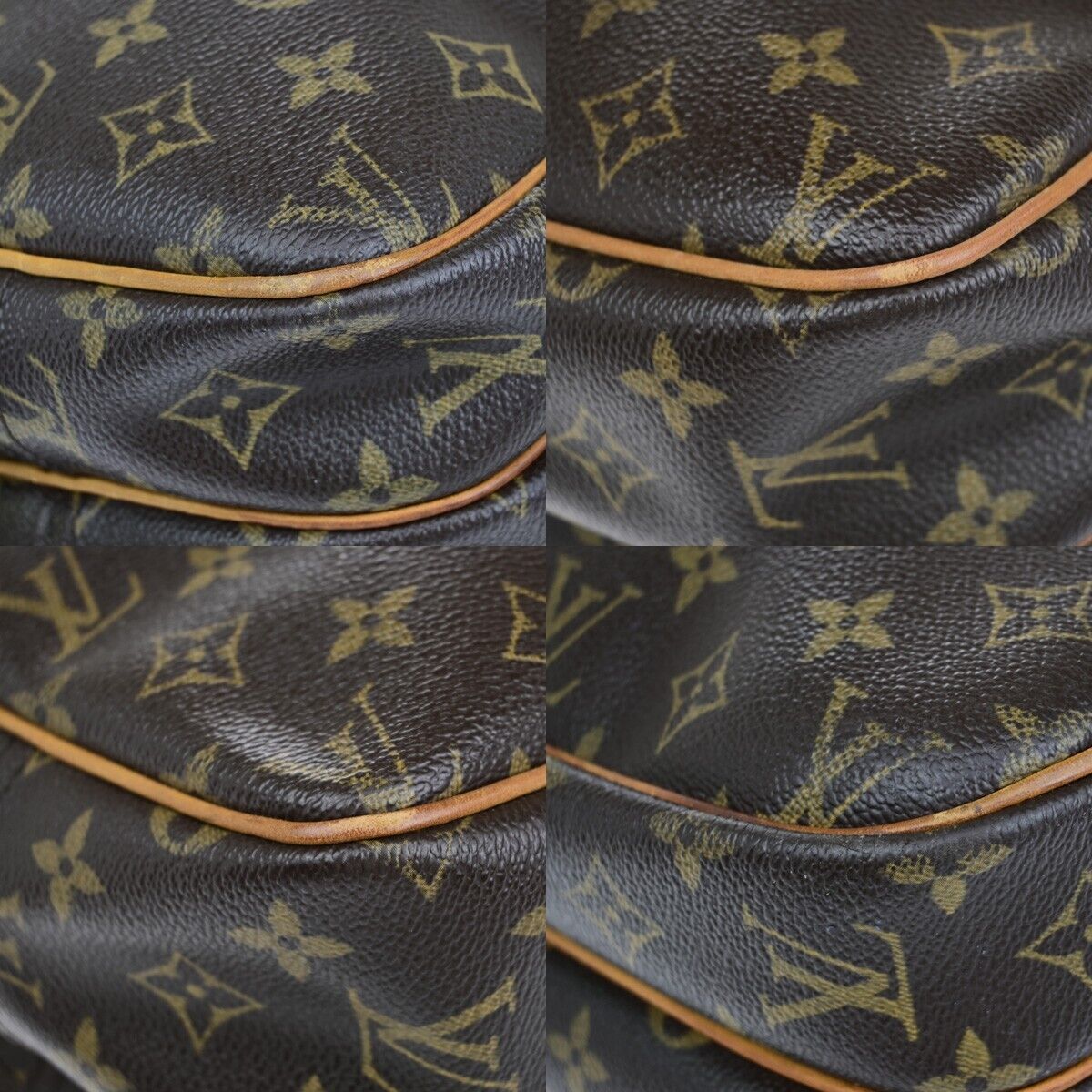 Louis Vuitton Reporter pm, Brown, Canvas, shoulder