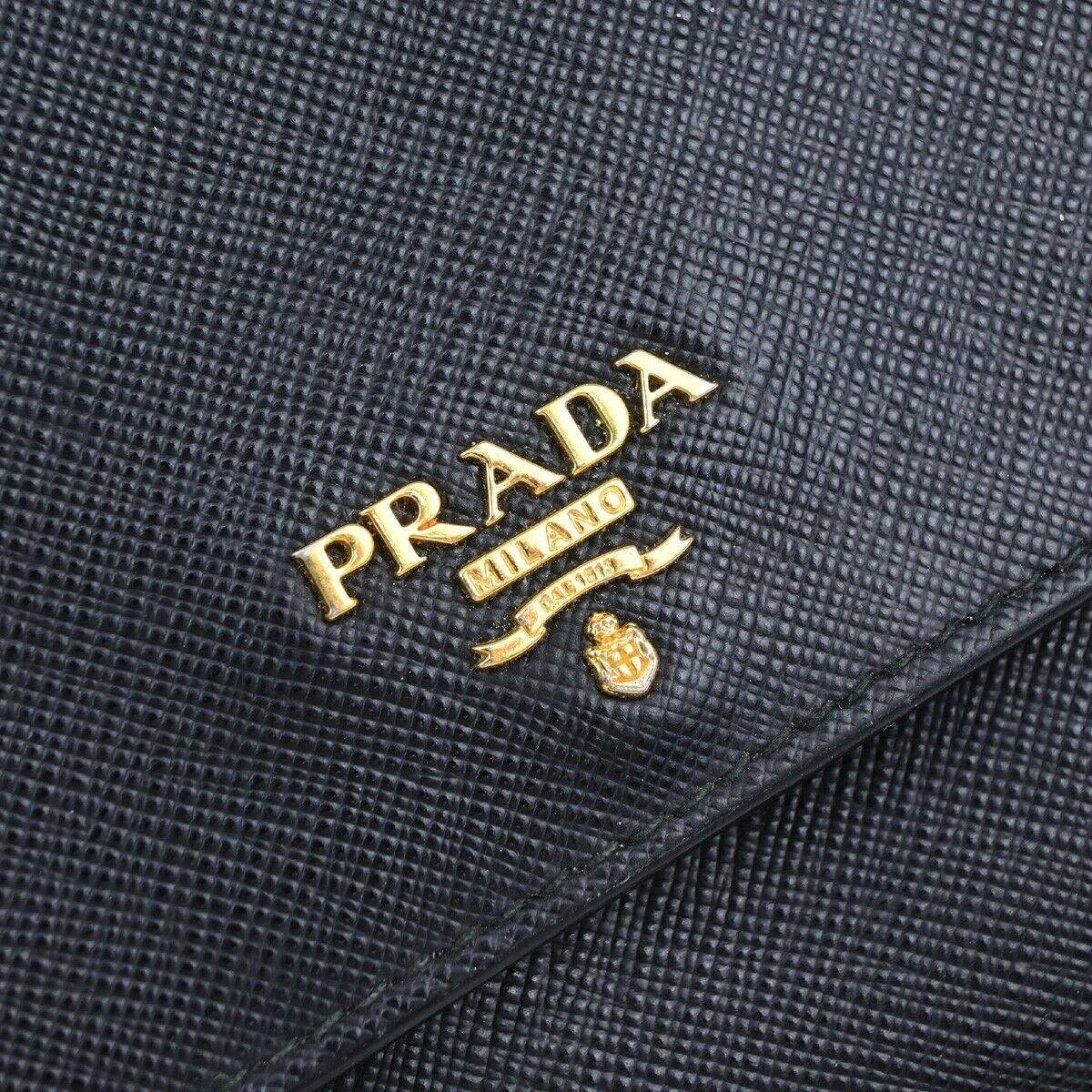 Prada Saffiano, Black, Leather, clutch