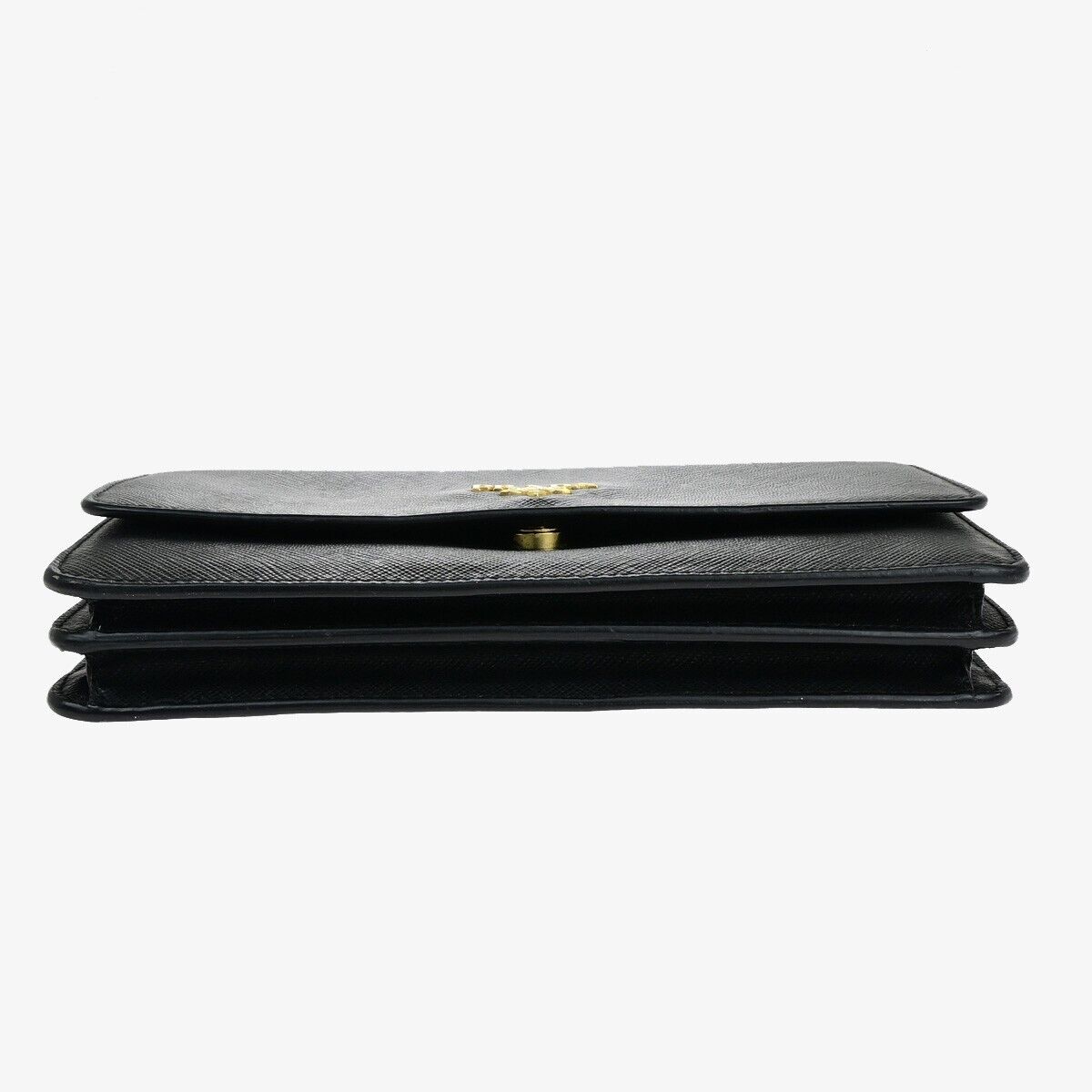 Prada Saffiano, Black, Leather, clutch