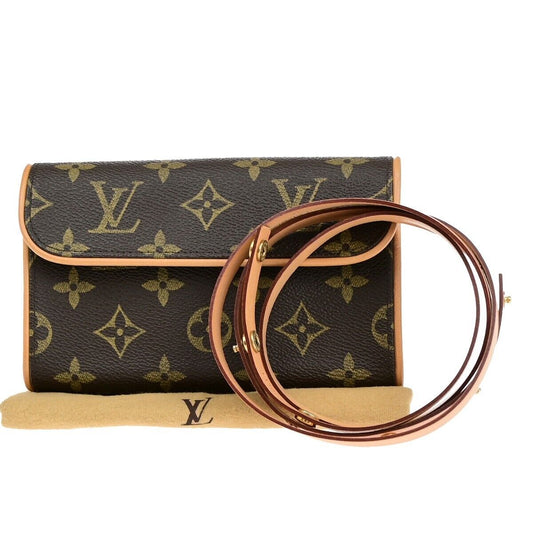 Louis Vuitton Pochette florentine, Brown, Canvas, clutch