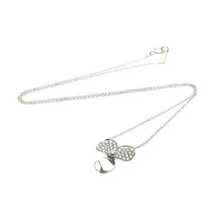 Tiffany & Co. Paper Flowers Pendant Platinum with Pave Diamonds, Silver, Platinum, Necklace