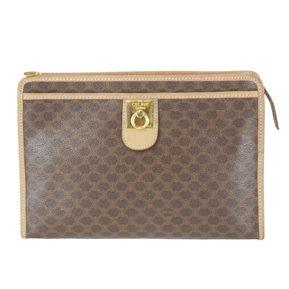 Céline Triomphe, Brown, Canvas, clutch